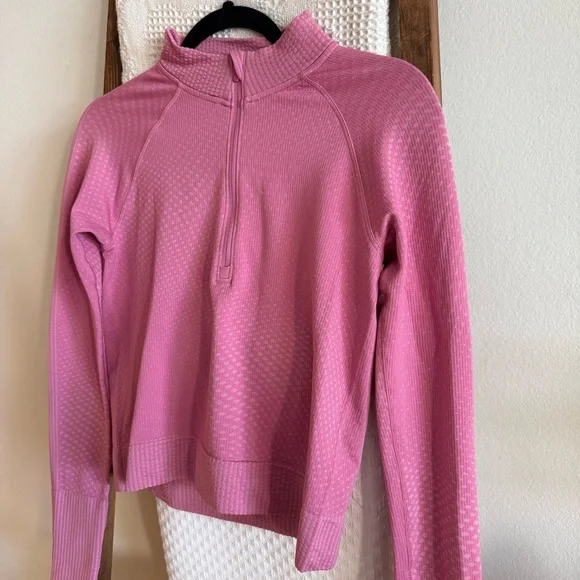 Lululemon Pink Athletic Long Sleeve Quarter Zip Top - Picture 2 of 6